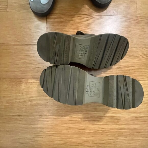 ZARA Platform Chunky Loafers Tan/Mushroom Size 38(7.5) - Picture 6 of 7